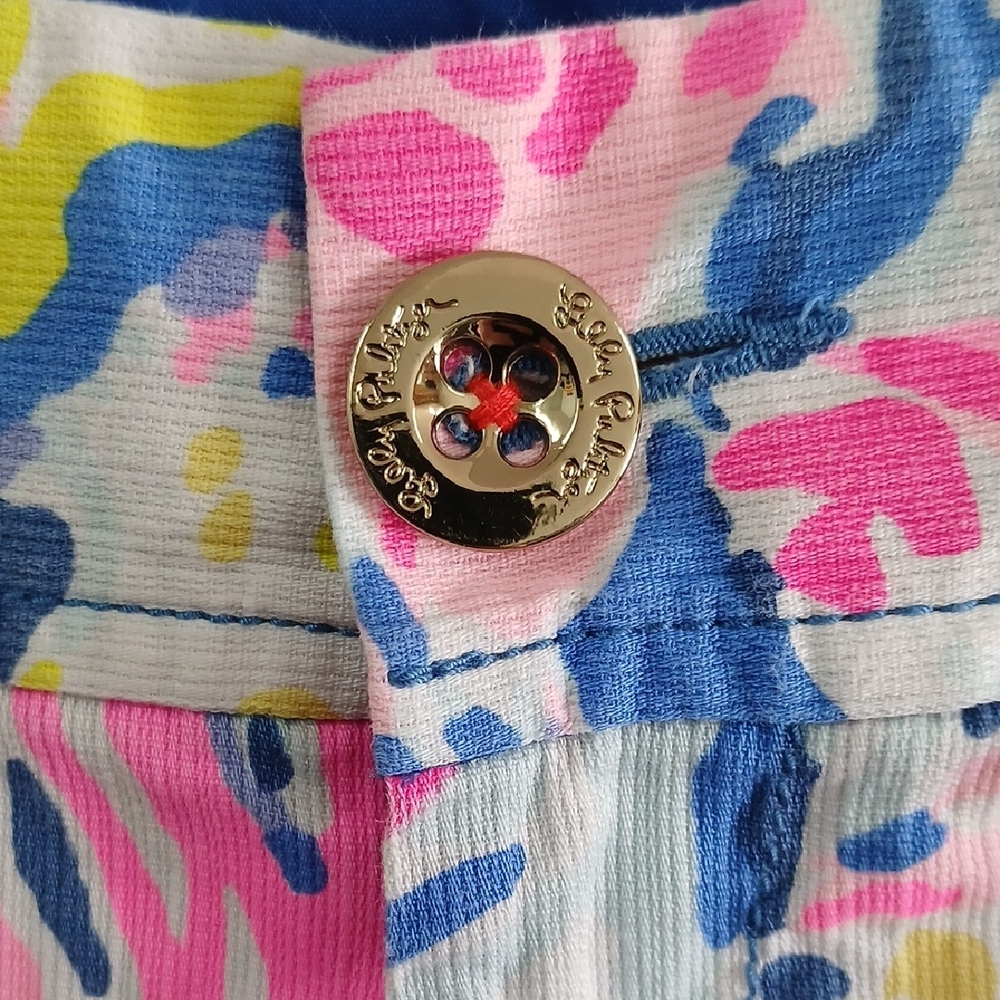 Lilly Pulitzer Callahan Pink and Blue Jean Shorts 00 - Picture 2 of 7